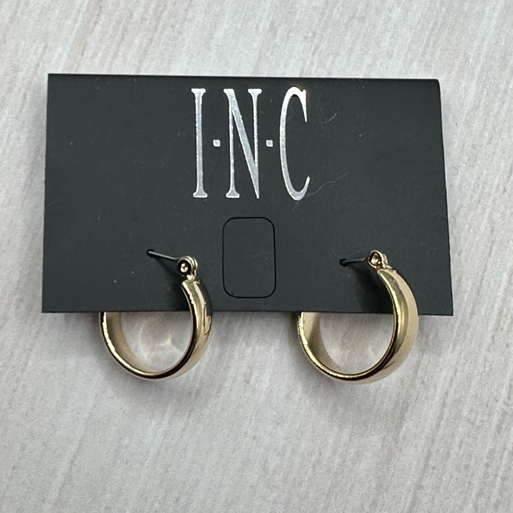 Brand New Inc International Concepts Simple Goldtone Hoop Earrings